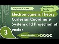 Cartesian coordinate system and projection of vector