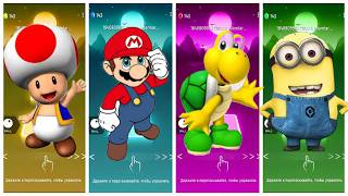 Toad Mario 🆚  Mario 🆚 Nintendo Mario 🆚 Minions Tiles Hop EDM Rush! 🚀