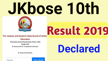 JKBOSE 10th Result 2019 Jammu and Kashmir Board Declared Class 10 Results