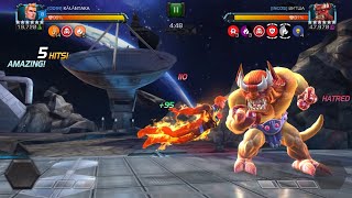 Human Torch Vs AW mangog mini boss Node 49 - marvel contest of champions