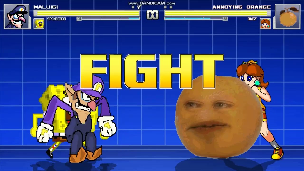 MUGEN: Waluigi (Me) & Ki. SpongeBob vs Daisy & Annoying Orange