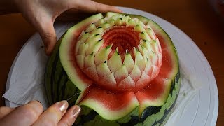 How to make 'a Small lotus' Watermelon Carving / FCL Team