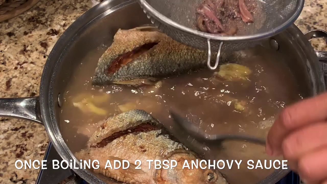 Fried Bangus and Veggies In Anchovy Sauce