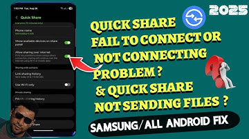 Quick Share Not Connecting Problem Samsung/All Android || Quick Share Failed To Connect [Fixed] 2025