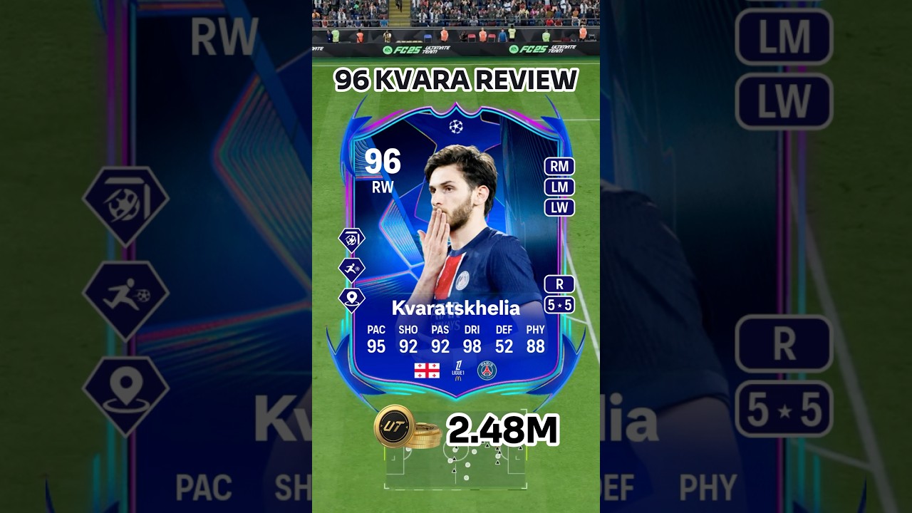 96 UCL RTTF Kvaratskhelia Review 🇬🇪💎 The Georgian Wizard Returns in FC25! 