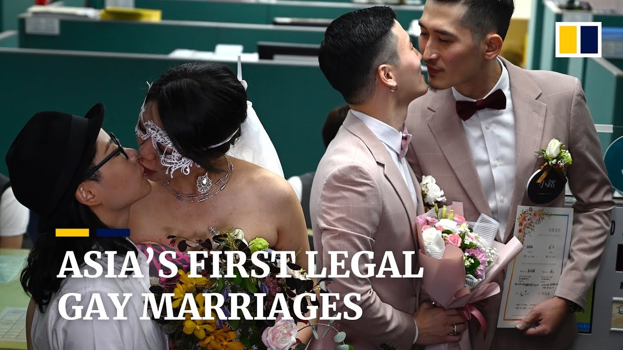 Taiwan Holds Asia’s First Legal Gay Weddings In A Boost For Lgbt Communities Youtube