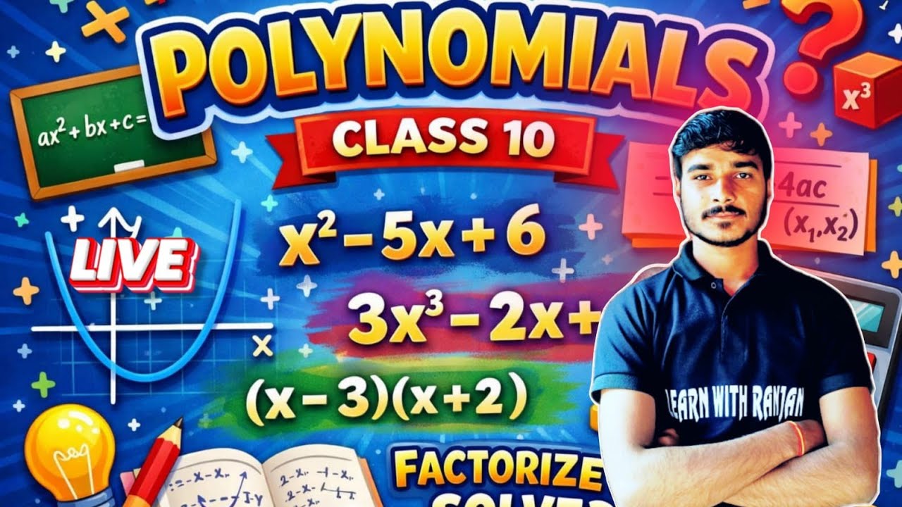 📘 Class 10th Math – Chapter: Polynomials | Live Class Welcome to Learn With Ranjan 🎯