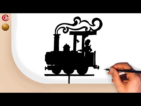 Draw silhouet train Efteling | Silhouette trein tekenen Efteling ► EMIEL SCHAAP ◄