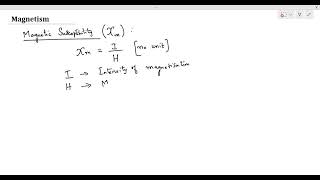 Magnetic Susceptibility -  Definition