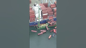 Shipping containers tumbled off a ship, into the water at the Port of Long Beach  #california