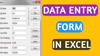 How To Create A Data Entry Form In Excel - ADD, MODIFY AND DELETE!