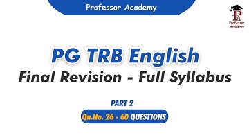 PG TRB English | Revision Test: All 10 Units | Part 2