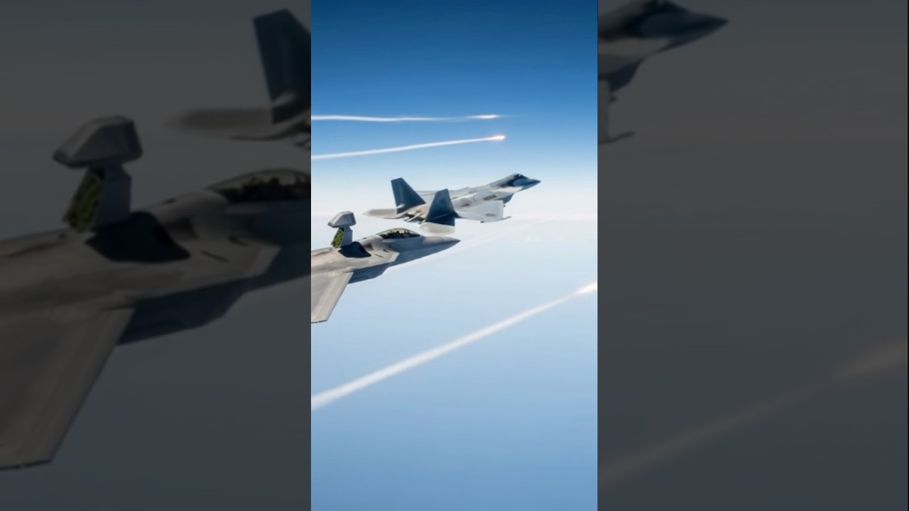 F22 raptor Dogfights SU57 first time 