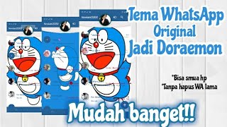 cara mengubah tema whatsapp menjadi doraemon terbaru || tema doraemon