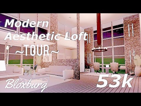 Modern Aesthetic Loft House Tour ~ Welcome To Bloxburg (ROBLOX) - YouTube