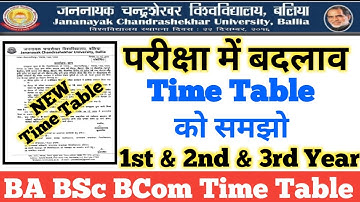 JNCU परीक्षा में बदलाव | jncu Time Table Change, BA BSc BCom Exam Time Schedule, Exam date Sheet