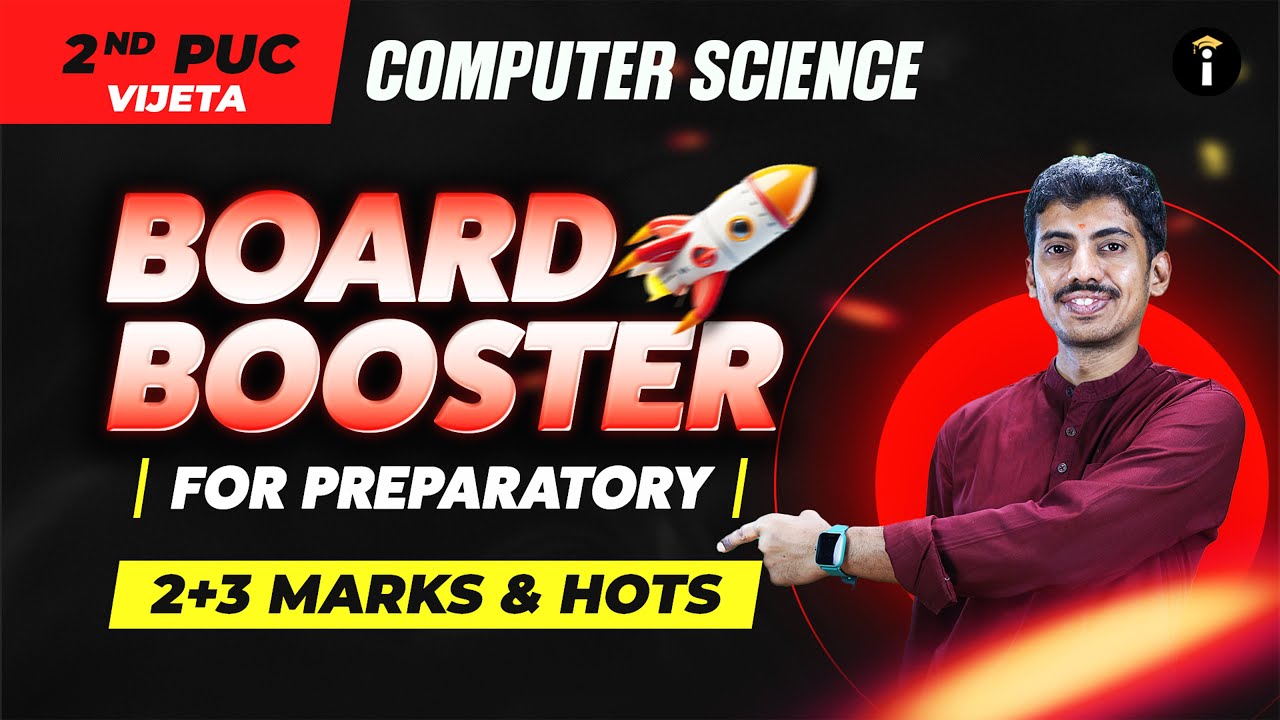 2nd PUC Board Booster for Computer Sci | 2-3 Marks Most Important Q's Solving | Preparatory