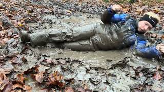 Mudding snow bibs and puffer jecket