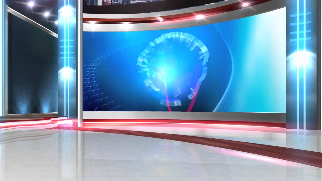 free virtual news studio background globe close HD - YouTube