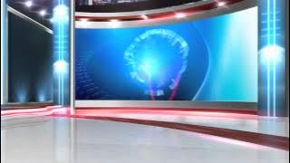 free virtual news studio background globe close HD