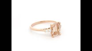 Morganite Ring with Diamond Accents in 18K Rose Gold screenshot 5