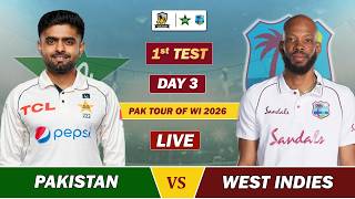 PAKISTAN vs WEST INDIES 1st TEST CRICKET MATCH DAY 3 LIVE | PAK VS WI LIVE COMMENTARY | pak LAST WKT