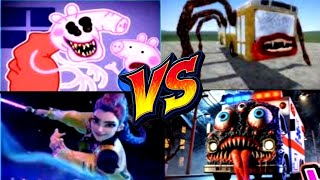 HORROR PEPPA PIG EXE 🆚 MONSTER TRAIN EATER 🆚 DEMON HUNTERS 🆚 MCQUEEN EATER COFFIN 🎶 WHO IS THE BEST 