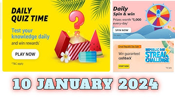 Funzone Amazon All Quiz Answers Today |10 January 2023 | @dailyquiztime #amazonfunzon