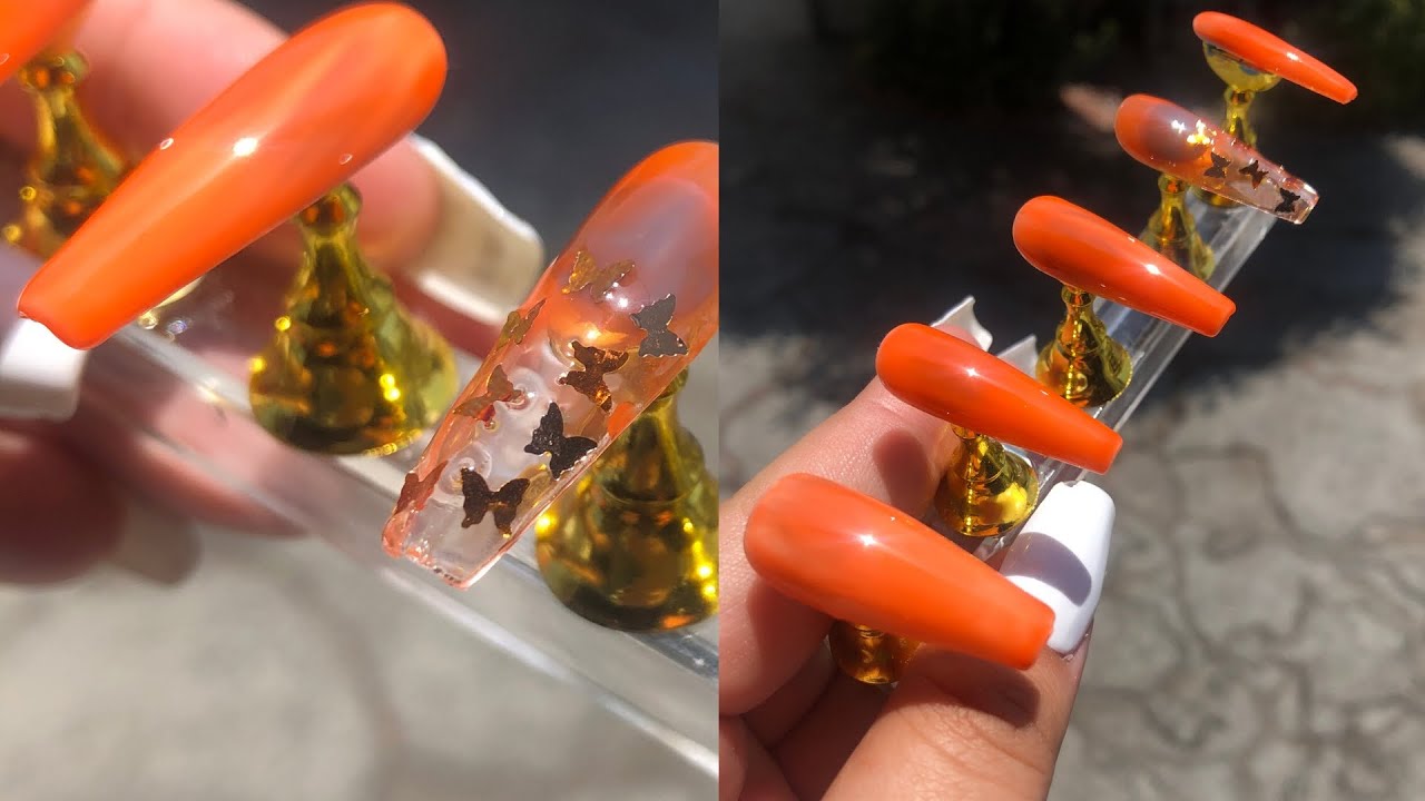 Press On Nails Tutorial! - Butterfly Press On Nail Design