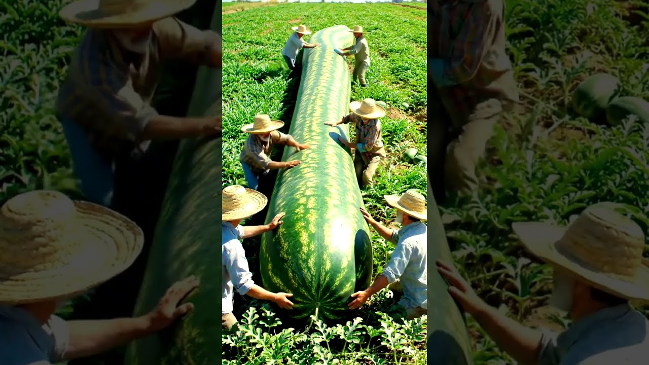 Farmer Grow Super Long Watermelon Like Snake Harvest Shortsfeed Farming Farm Natural