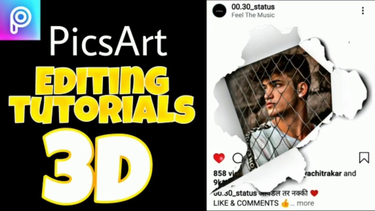 PicsArt Tutorial - Edit 3D Instagram Photo Effect - YouTube