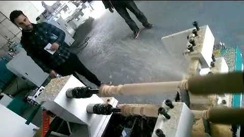 Japan yaskawa servo motor double axis cnc wood turning torno lathe machine