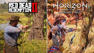 Red Dead Redemption 2 vs Horizon Forbidden West - Physics and Details Comparison