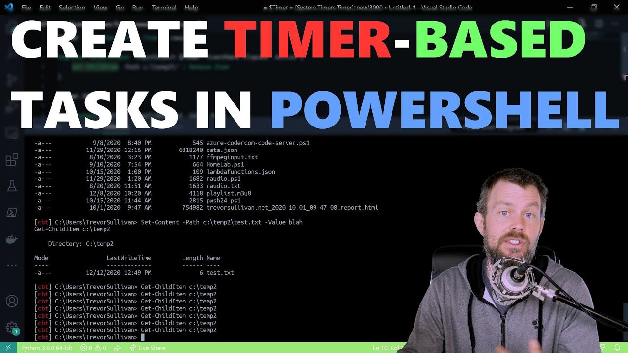Update Run Tasks on Timers in PowerShell