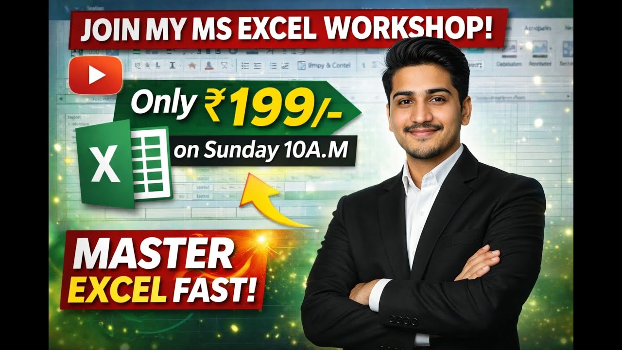MS Excel Basics to Advanced beginner to pro One Shot Workshop🔥🎯 - YouTube
