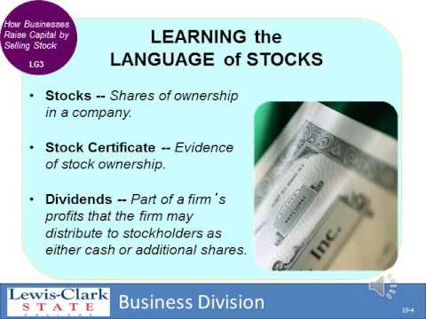 Introduction to Business Chapter 19: The Securities Market