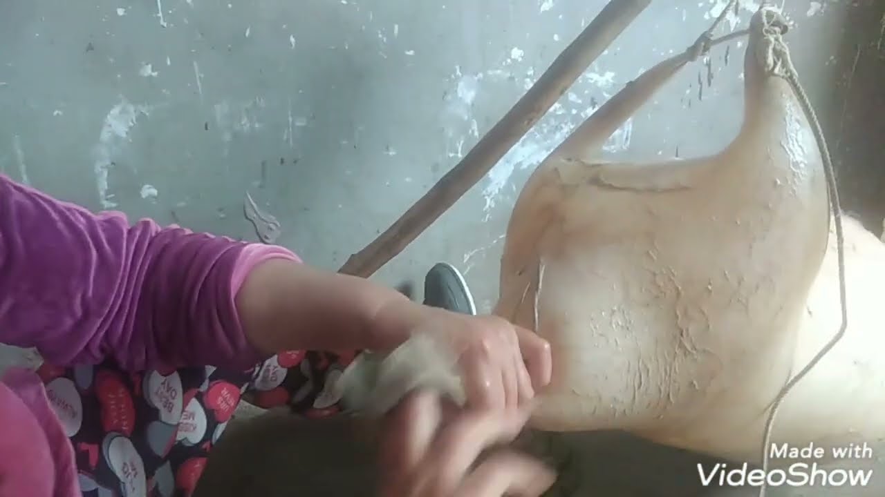 خض القربة ونفخها 