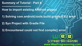 Part 4 of how to import existing Android project : Solving could not find Gradle error