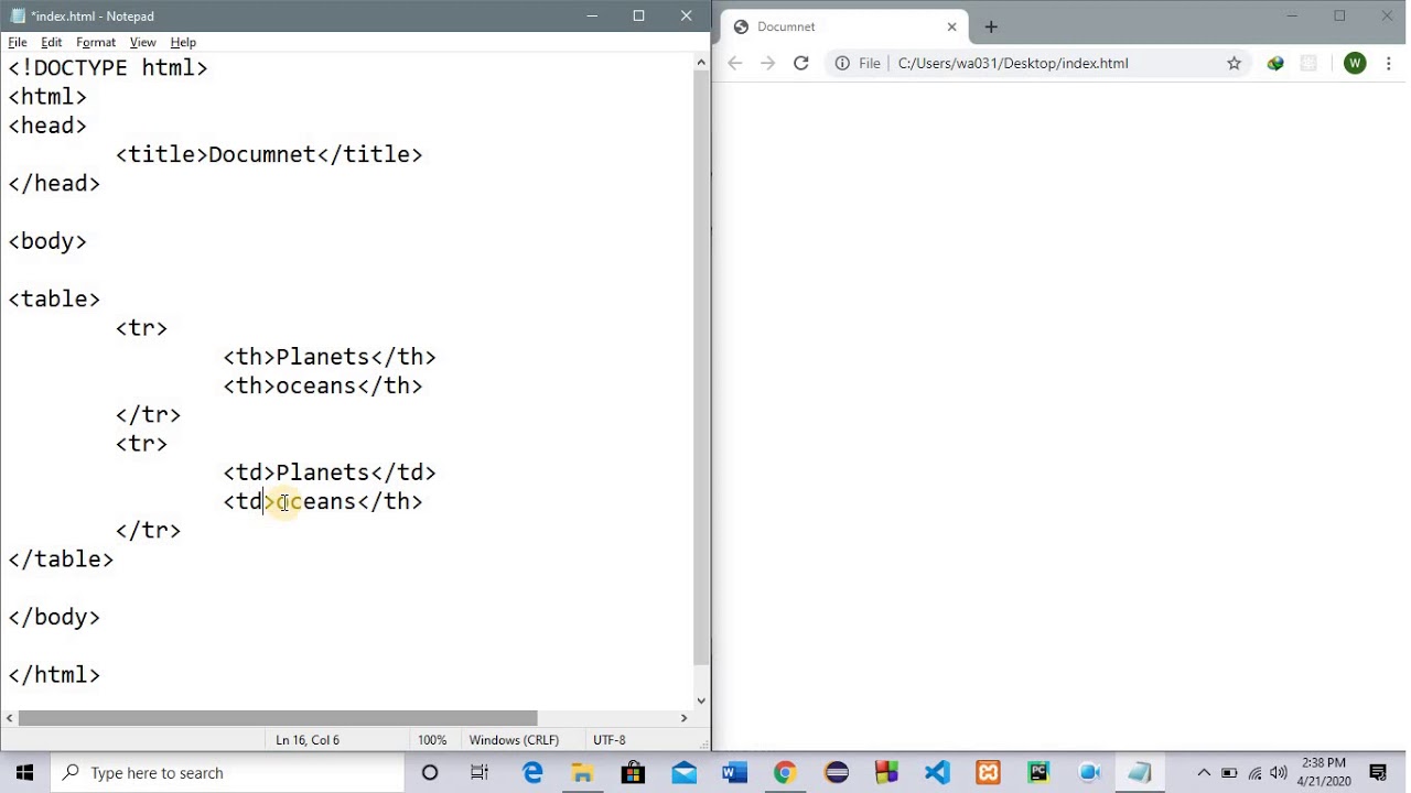 HTML tutorial for Beginners 04 | Tables - YouTube
