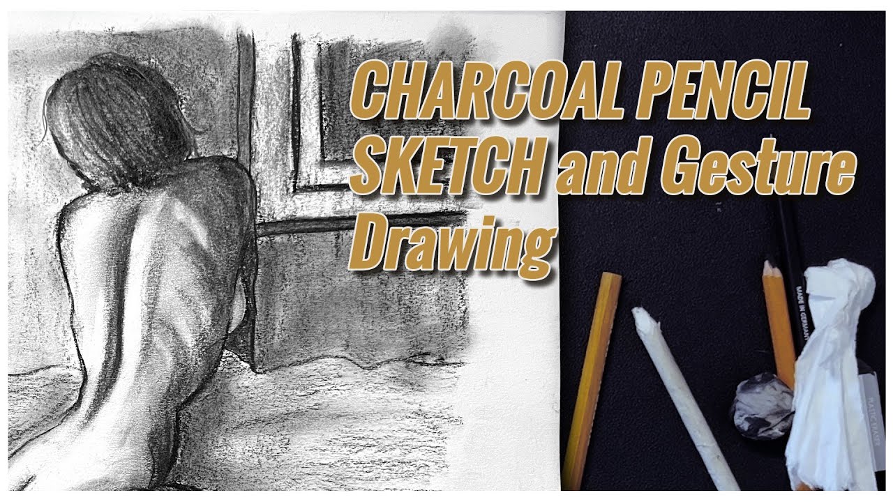 How to use a charcoal pencil for sketching in a video tutorial - YouTube