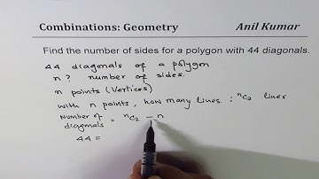 Find the number of sides of a polygon with 44 diagonals
