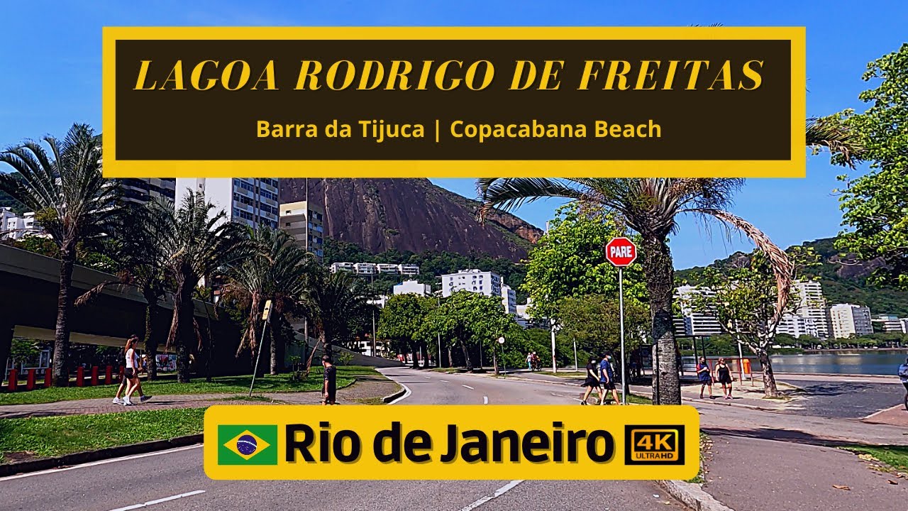 Rio de Janeiro | 4K | Dirigindo pela Lagoa Rodrigo de Freitas até a Praia de Copacabana