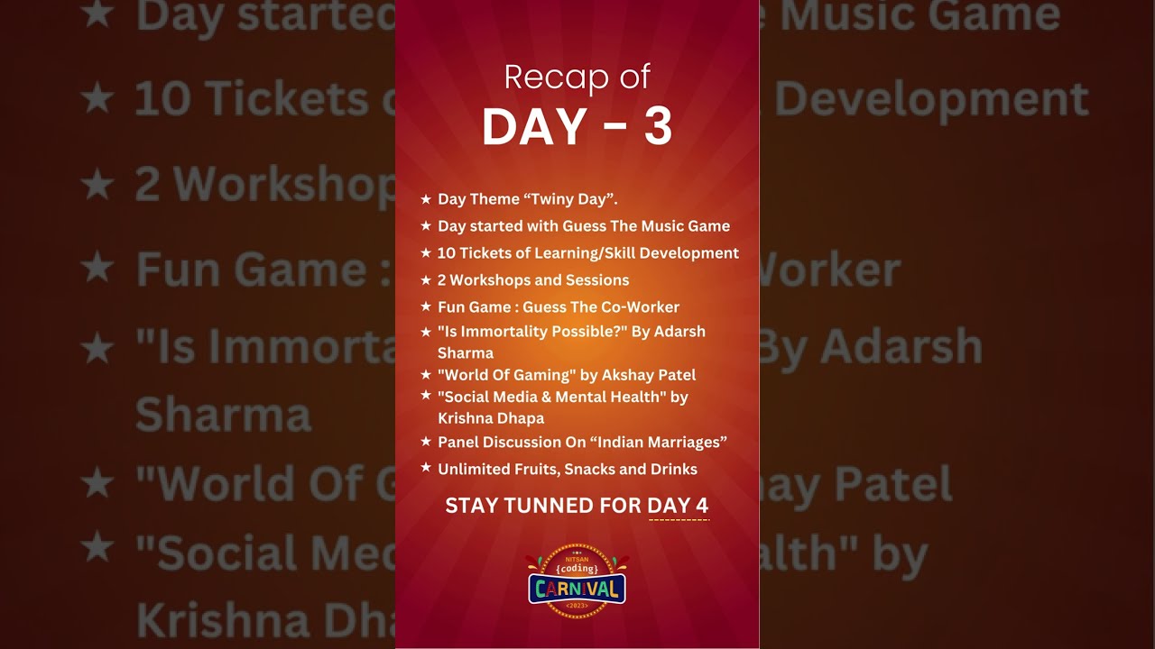 NITSAN Coding Carnival 2023 | Day 3 Highlights