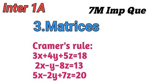 inter-IA Maths||3.Matrices ||Ap&Ts 7M important Questions|| inter 1st Year Maths|| maths IA|Matrices