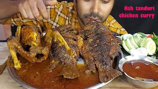 OMG! Giant BIG Fish FRIED TANDURI & Whole Desi Chicken Kosha | Massive Spicy Gravy Feast! 😱🔥