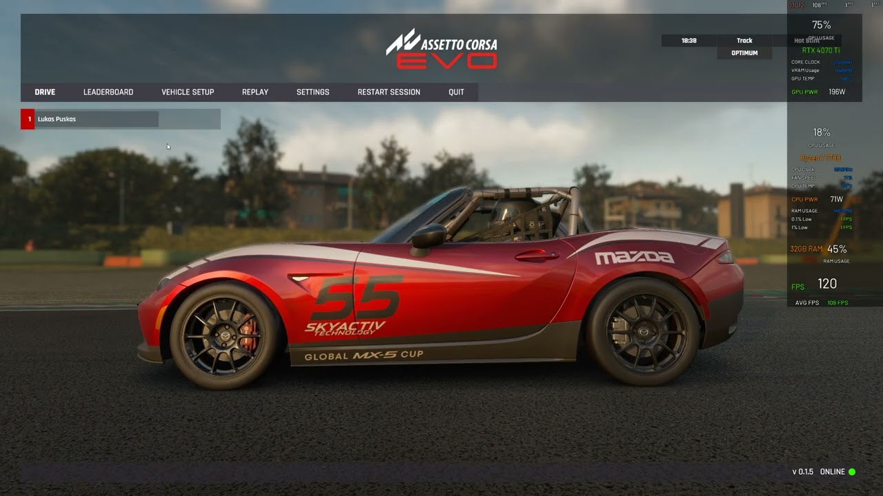 Assetto Corsa Evo v 0.1.5 - R7 7700 + RTX 4070Ti 12GB - ULTRA - NO DLSS - 1440p60