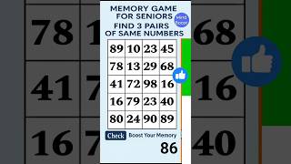 Daily Brain Challenge for Seniors: Match the Numbers #braintraining