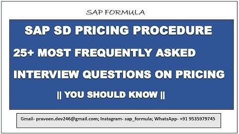 CONCEPT 49: SAP SD INTERVIEW QUESTIONS ON PRICING || FREQUENTLY ASKED SD QUESTIONS || SAP SD ||