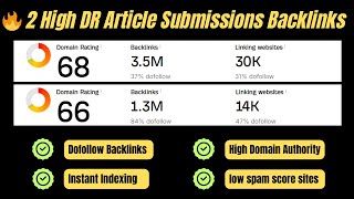 🔥 Top 2 Article Submission Sites with High DR & Dofollow BackLinks!