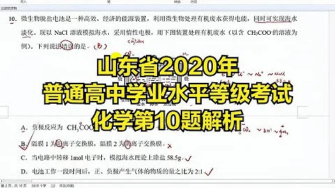 山東省2020年普通高中學業水平等級考試化學第10題解析 - 天天要聞